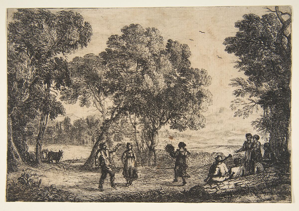 The Country Dance (Small Plate), Claude Lorrain (Claude Gellée) (French, Chamagne 1604/5?–1682 Rome), Etching; fourth state of seven (Mannocci) 