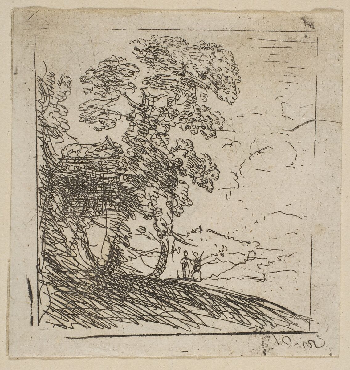 The Two Landscapes (Right Tree), Claude Lorrain (Claude Gellée) (French, Chamagne 1604/5?–1682 Rome), Etching 