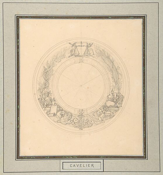 Design for silver or jewelry, Shop of Jacques-Charles-François-Marie Froment-Meurice (French, 1864–1948), Graphite, partially trace in pen and black ink 