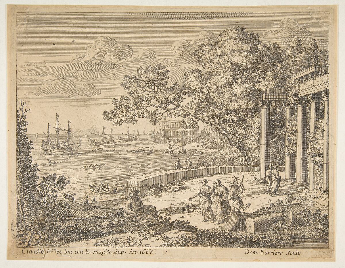 Landscape with Mercury, After Claude Lorrain (Claude Gellée) (French, Chamagne 1604/5?–1682 Rome), Etching 