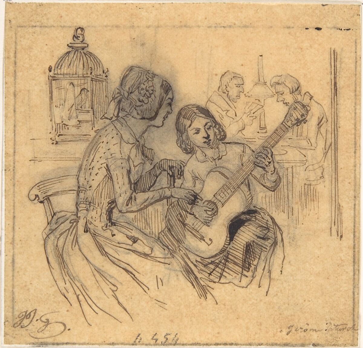 Illustration in Jérôme Paturot, by Louis Reybaud, Paris, 1846, J. J. Grandville (French, Nancy 1803–1847 Vanves), Pen and brown ink over graphite 