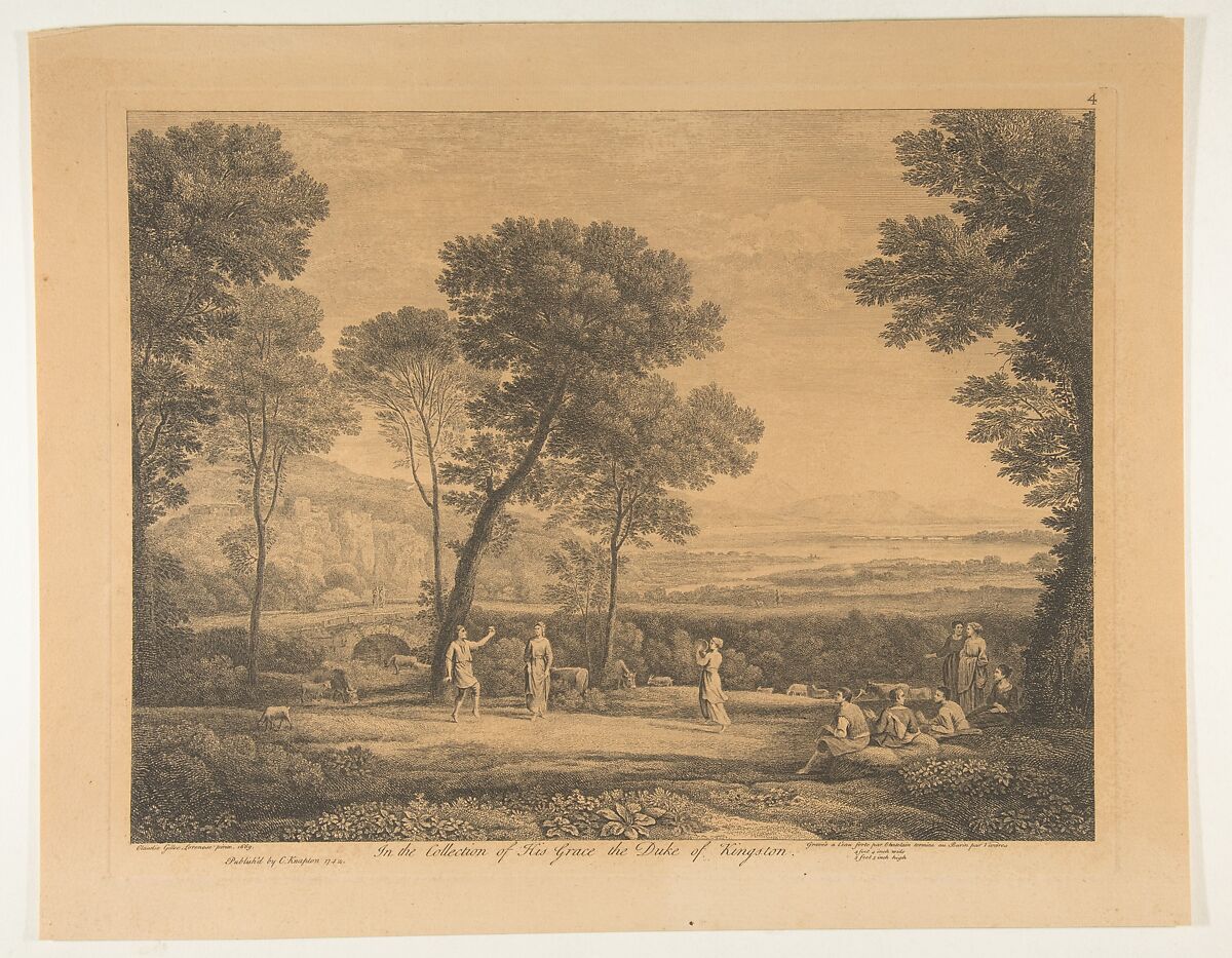 Dance Under the Trees (Landscape with Rural Dance), After Claude Lorrain (Claude Gellée) (French, Chamagne 1604/5?–1682 Rome), Etching and engraving