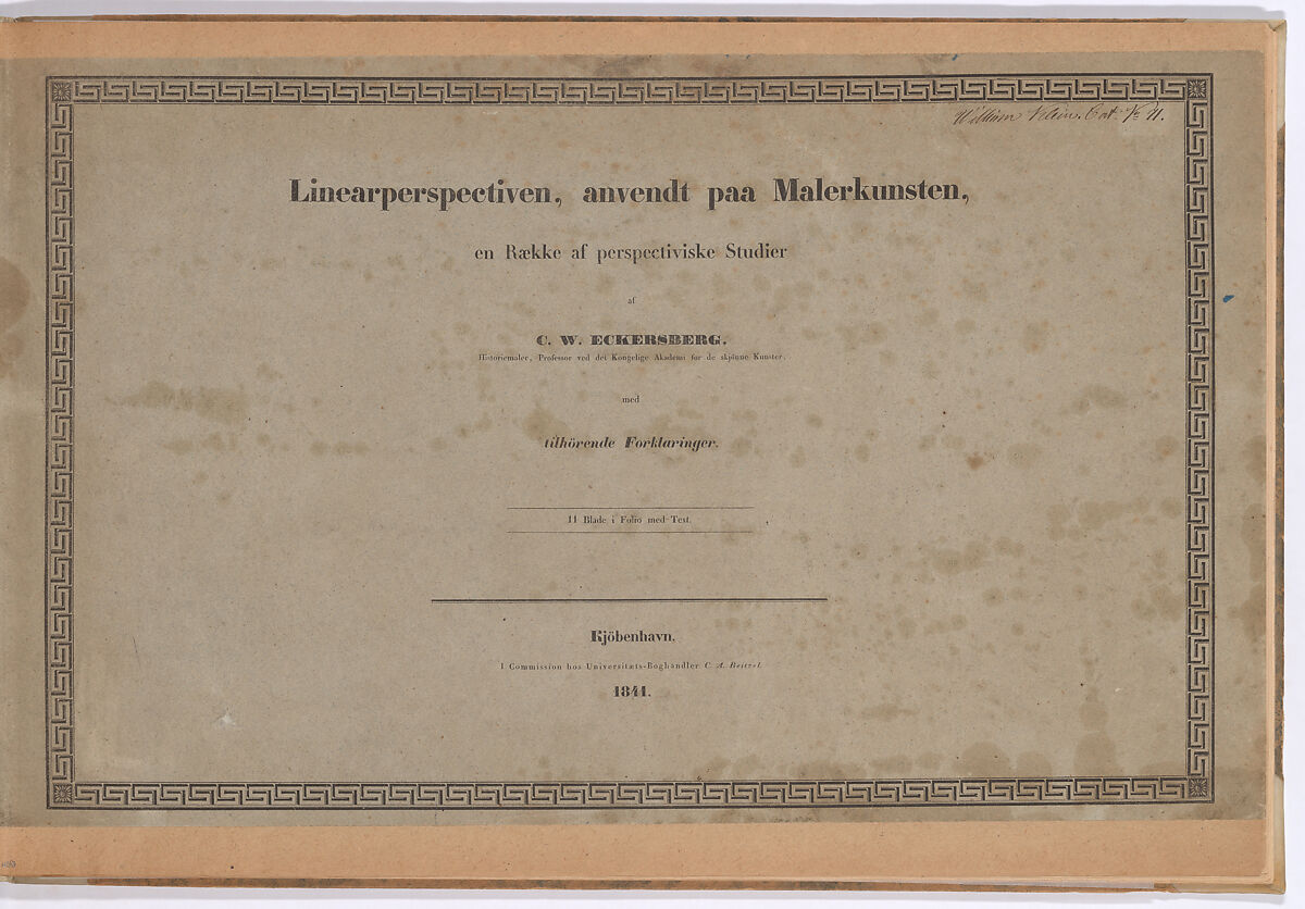 Linear Perspective, Applied to the Art of Painting: A Collection of Studies in Perspective, Christoffer Wilhelm Eckersberg (Danish, Blåkrog 1783–1853 Copenhagen), Eleven etched plates