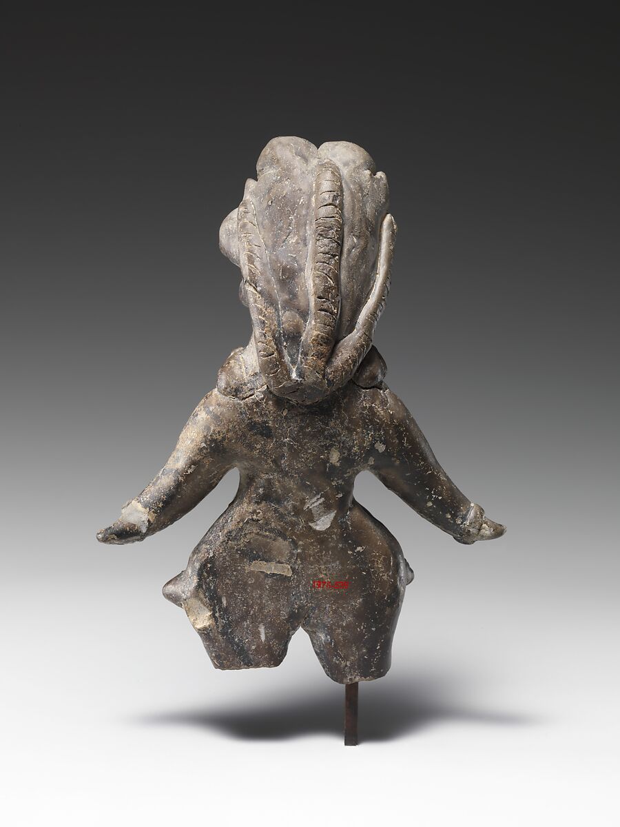 Standing Female Deity, Terracotta, black oxidation patina, North India