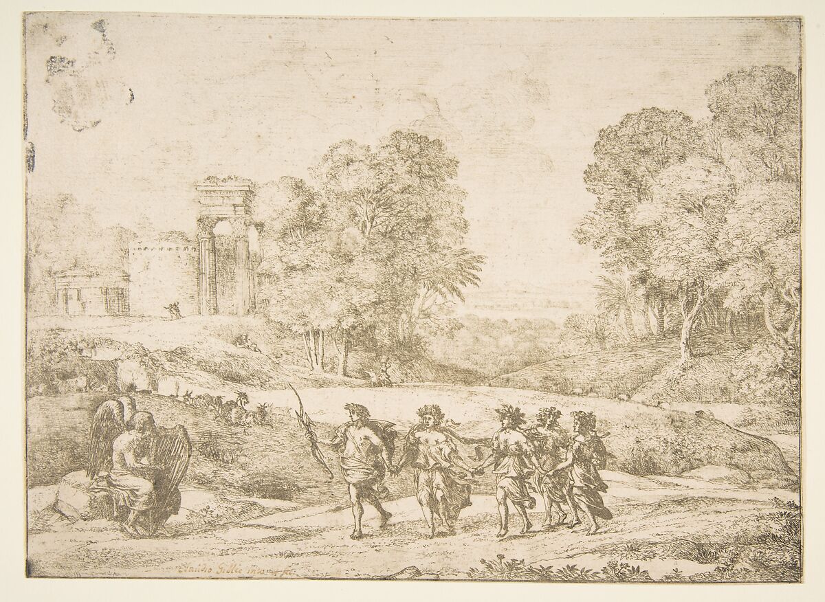 Time, Apollo and the Seasons, Claude Lorrain (Claude Gellée) (French, Chamagne 1604/5?–1682 Rome), Etching; seventh state of seven (Mannocci) 