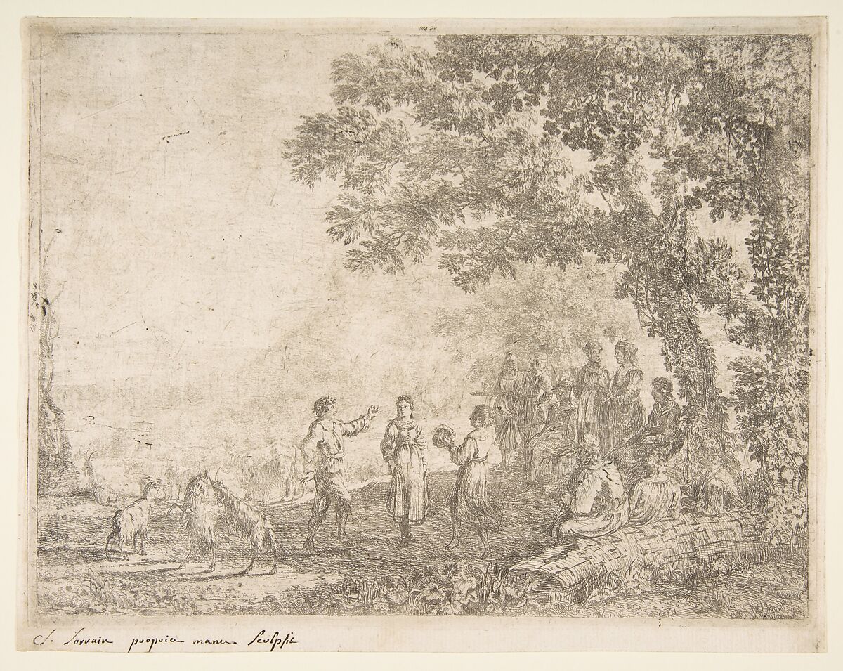 The Country Dance (Large Plate), Claude Lorrain (Claude Gellée) (French, Chamagne 1604/5?–1682 Rome), Etching; second state (?) of four (Mannocci) 