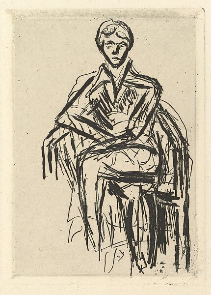 Josette Gris– Figure in an Armchair, Henri Matisse (French, Le Cateau-Cambrésis 1869–1954 Nice), Etching on chine collé 