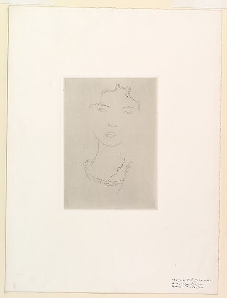 Emma L., Henri Matisse (French, Le Cateau-Cambrésis 1869–1954 Nice), Etching on chine collé