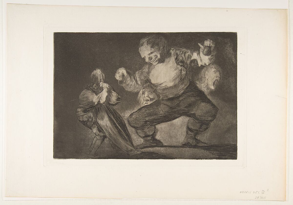 Dancing Giant from the 'Disparates' (Follies / Irrationalities), Goya (Francisco de Goya y Lucientes) (Spanish, Fuendetodos 1746–1828 Bordeaux), Etching, burnished aquatint, drypoint 