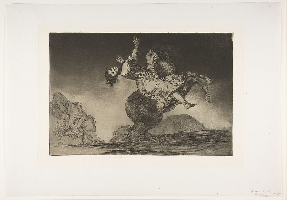 'The horse abductor' from the 'Disparates' (Follies / Irrationalities), Goya (Francisco de Goya y Lucientes) (Spanish, Fuendetodos 1746–1828 Bordeaux), Etching, burnished aquatint, drypoint 