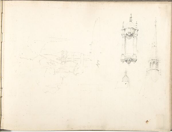 Sketch Book, Ernest Flagg (American, Brooklyn, New York 1857–1947), Graphite