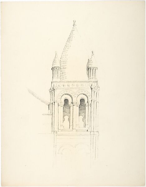 Crossing Tower of Angoulême Cathedral, Ernest Flagg (American, Brooklyn, New York 1857–1947), Graphite 