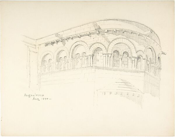 Angoulême Cathedral, Eastern Chapel, Ernest Flagg (American, Brooklyn, New York 1857–1947), Graphite 