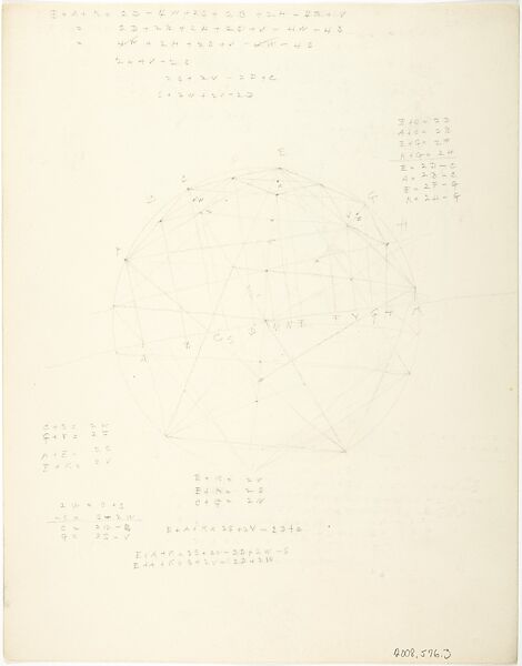 Angoulême Cathedral, Eastern Chapel (recto); Star-shaped geometrical diagram (verso), Ernest Flagg (American, Brooklyn, New York 1857–1947), Graphite