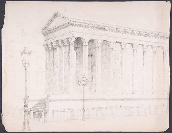 Maison Carrée, Nîmes, Ernest Flagg (American, Brooklyn, New York 1857–1947), Graphite 