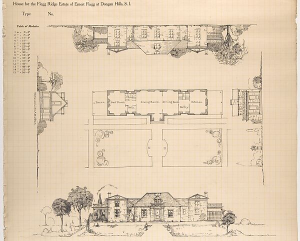 House for Flegg Ridge, Estate of Ernest Flagg, at Dongan Hills, S. I.