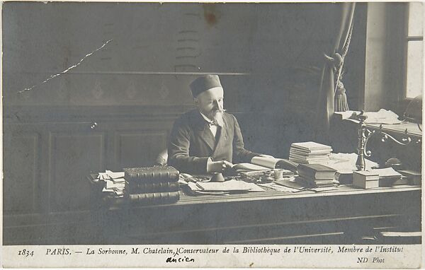 1834, Paris, La Sorbonne, M. Chatelain, Conservateur de la Bibilioteque de l'Université, Membre de l'Institut, Ernest Flagg (American, Brooklyn, New York 1857–1947), Commercial photography 
