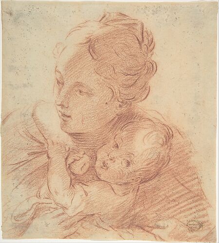 Head and Shoulders of a Mother and Child