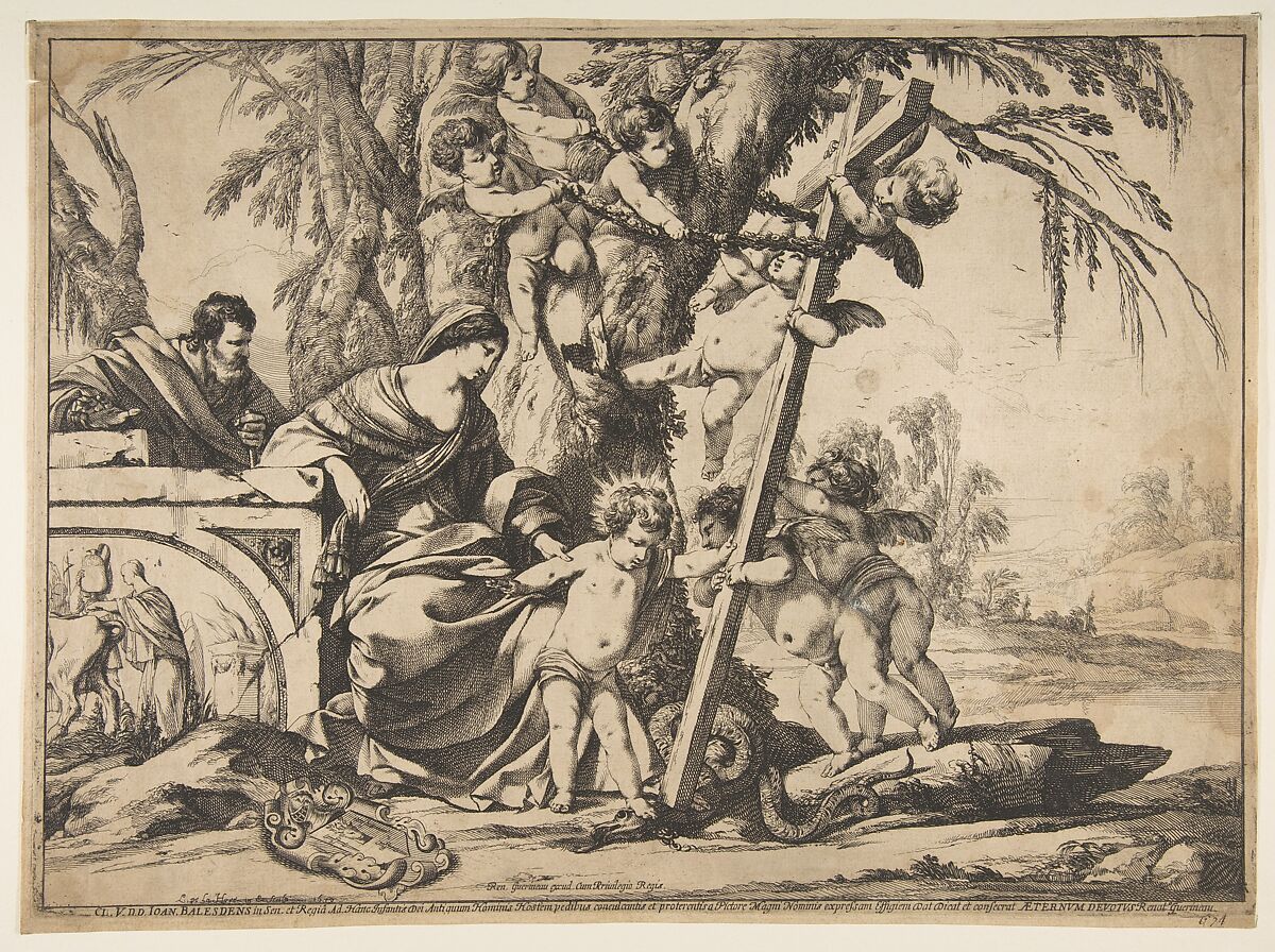 Holy Family with Christ Child Stepping on Serpent, Laurent de La Hyre (French, Paris 1606–1656 Paris), Etching; second state of two (Robert-Dumesnil) 