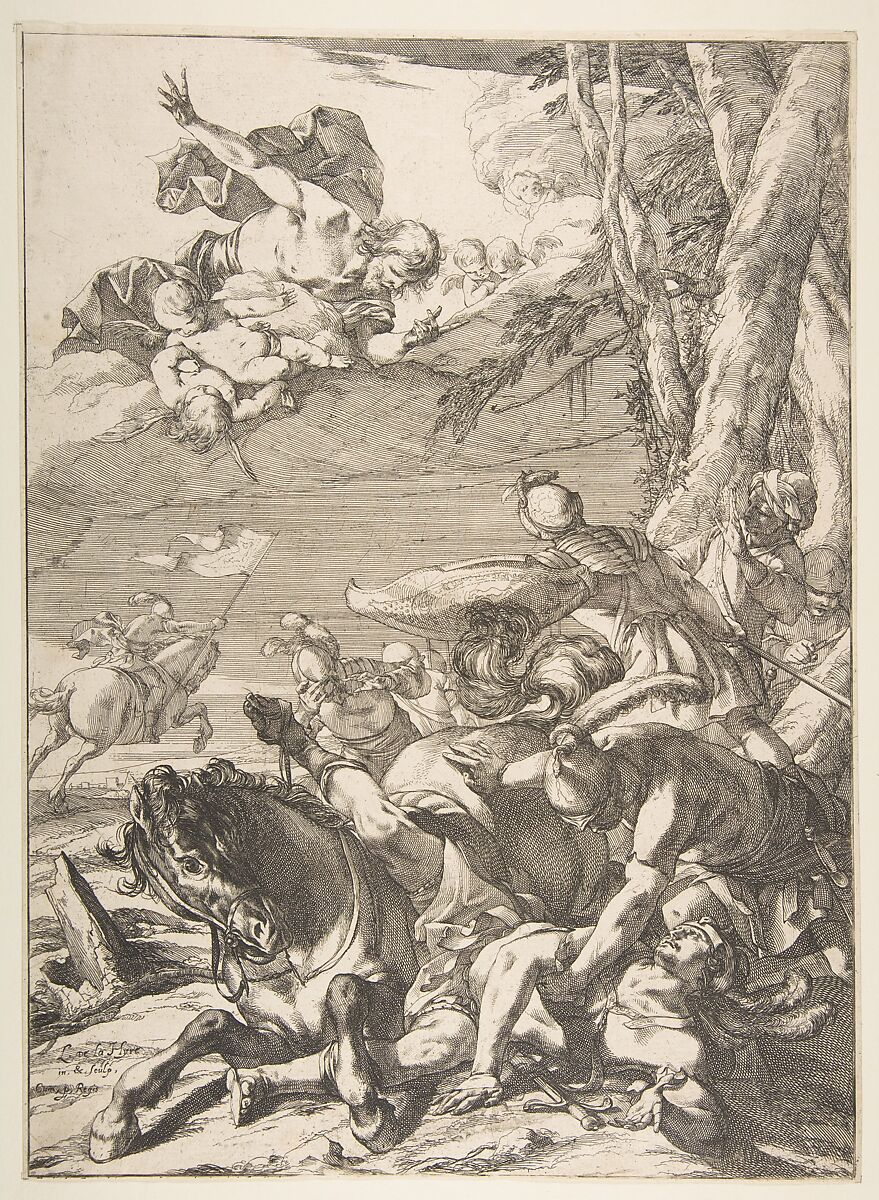 Conversion of St. Paul, Laurent de La Hyre (French, Paris 1606–1656 Paris), Etching 