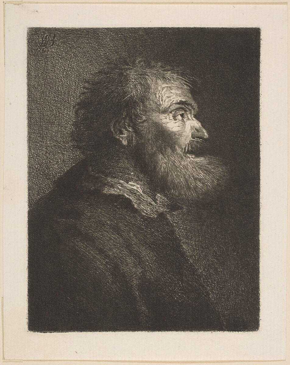 An Old Man in Profile, Captain William E. Baillie (Irish, Kilbride, County Carlow 1723–1810 London), Etching 