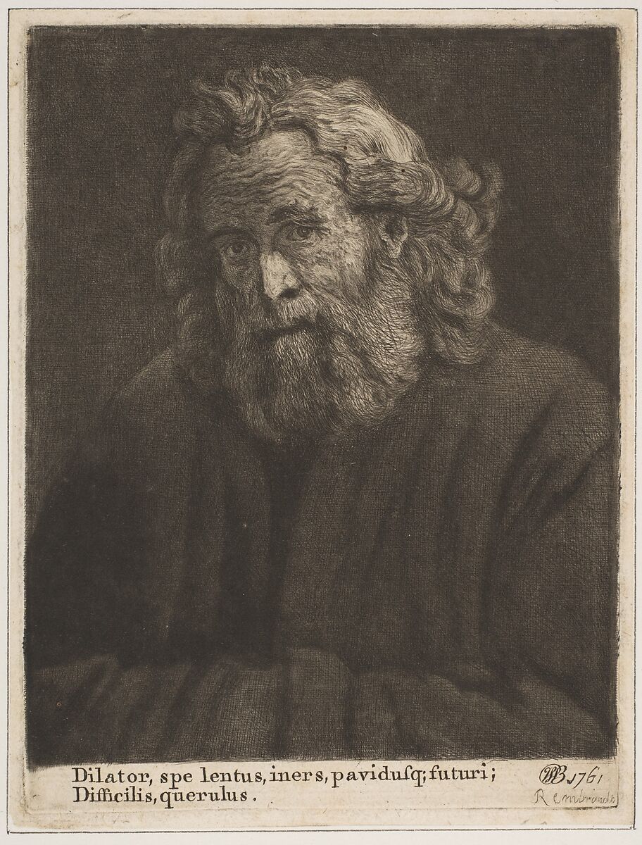 Old Man with a Long Beard, Captain William E. Baillie (Irish, Kilbride, County Carlow 1723–1810 London), Etching and drypoint; third state of three (Meyer) 