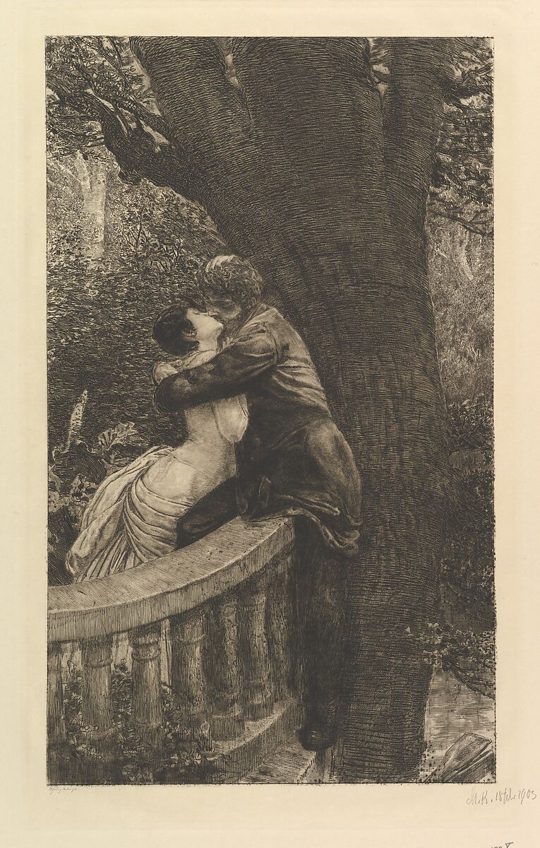 In the Park (from the series A Love), Max Klinger (German, Leipzig 1857–1920 Großjena), Etching and engraving; third edition; state five of seven 