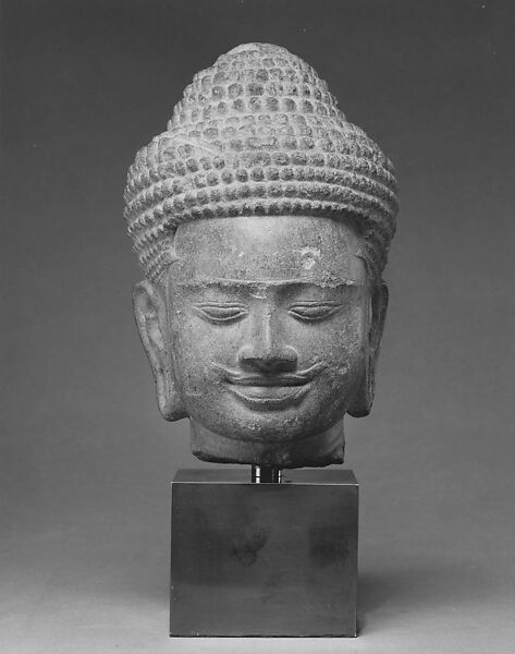Head of a Buddha, Stone, Cambodia