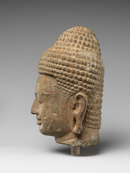 Head of a Buddha, Stone, Cambodia