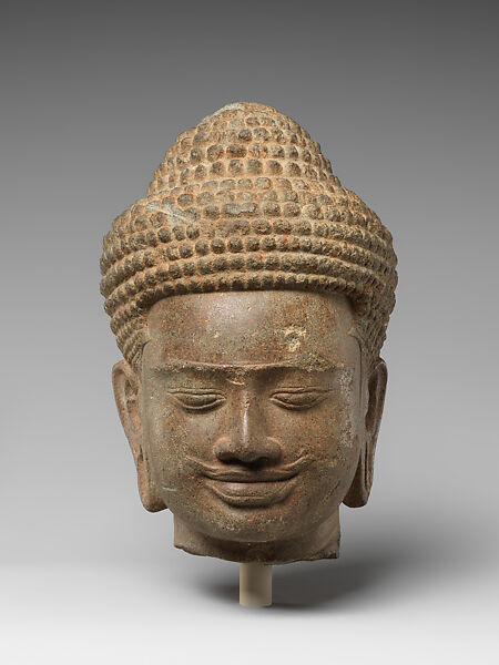 Head of a Buddha, Stone, Cambodia 