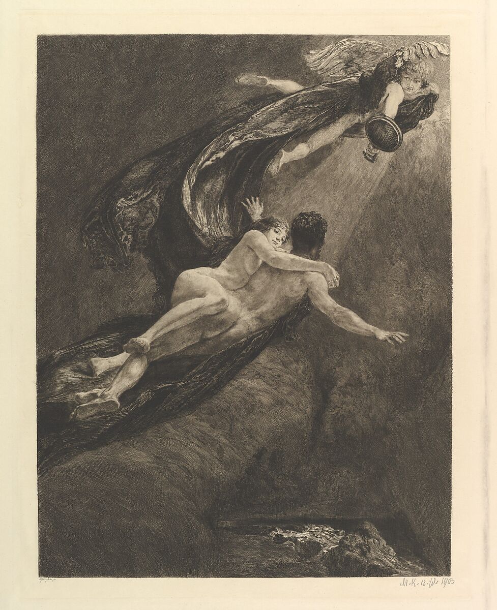 New Dreams of Happiness (from the series A Love), Max Klinger (German, Leipzig 1857–1920 Großjena), Etching and engraving; third edition; state eight of ten 