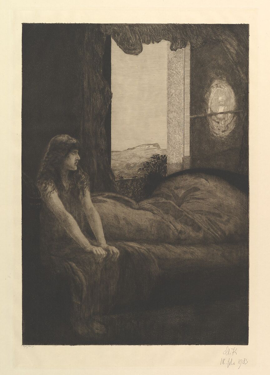 Awakening (from the series A Love), Max Klinger (German, Leipzig 1857–1920 Großjena), Etching and engraving; third edition; state eight of ten 