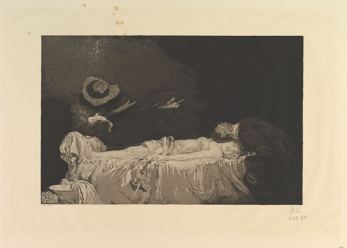 Death (from the series A Love), Max Klinger (German, Leipzig 1857–1920 Großjena), Etching, engraving, and aquatint; third edition; state seven of nine 