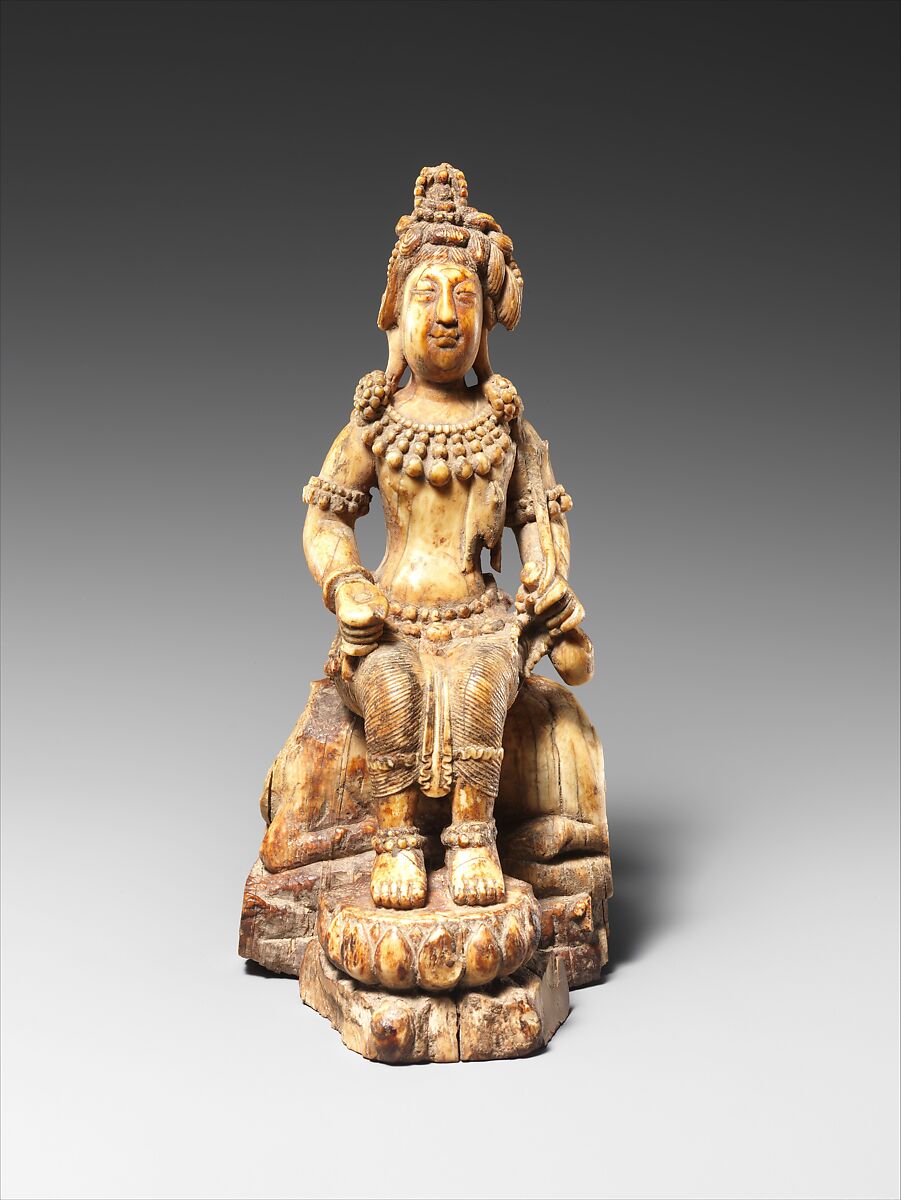 Avalokiteshvara, the Bodhisattva of Infinite Compassion, Attributed to Choying Dorje (the Tenth Karmapa) (1604–1674), Ivory, Tibet 