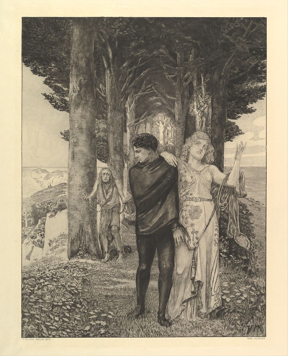 Genie (Künstler), from the series Vom Tode Zweiter Teil, Max Klinger (German, Leipzig 1857–1920 Großjena), Etching and aquatint 