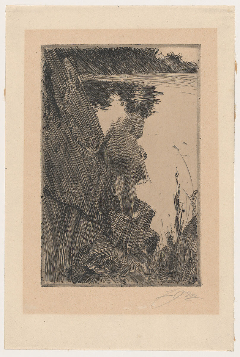 Bather (Evening) III, Anders Zorn (Swedish, Mora 1860–1920 Mora), Etching; second state of two 