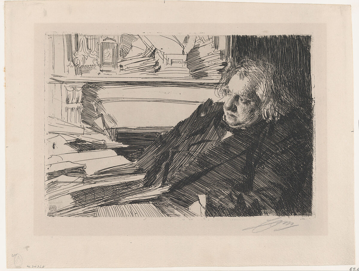 Ernest Renan, Anders Zorn (Swedish, Mora 1860–1920 Mora), Etching; fourth state of five 