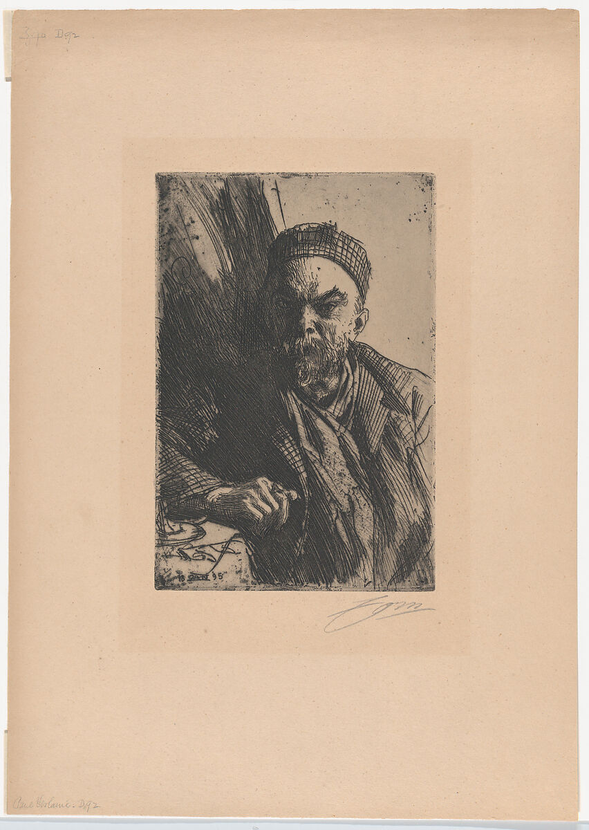 Paul Verlaine II, Anders Zorn (Swedish, Mora 1860–1920 Mora), Etching; third state of three (Asplund) 