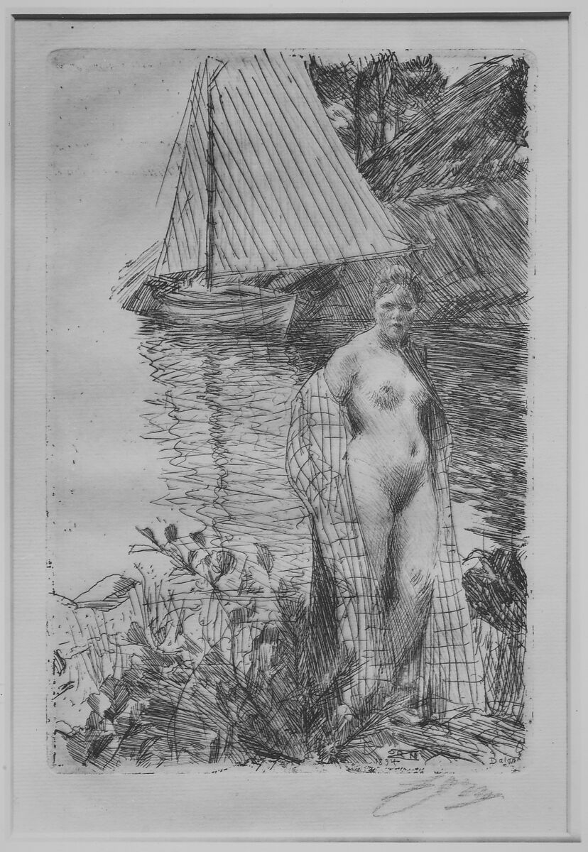 My Model and My Boat, Anders Zorn (Swedish, Mora 1860–1920 Mora), Etching and drypoint; fourth state of four