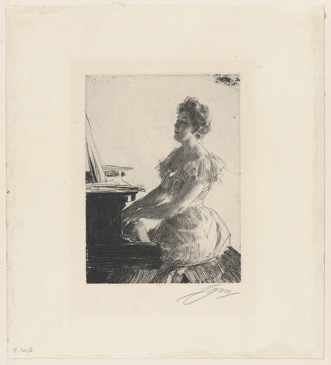 At the Piano, Anders Zorn (Swedish, Mora 1860–1920 Mora), Etching; second state of two 