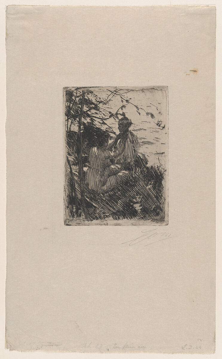 In the Open Air, Anders Zorn (Swedish, Mora 1860–1920 Mora), Etching; third state of three (Asplund) 