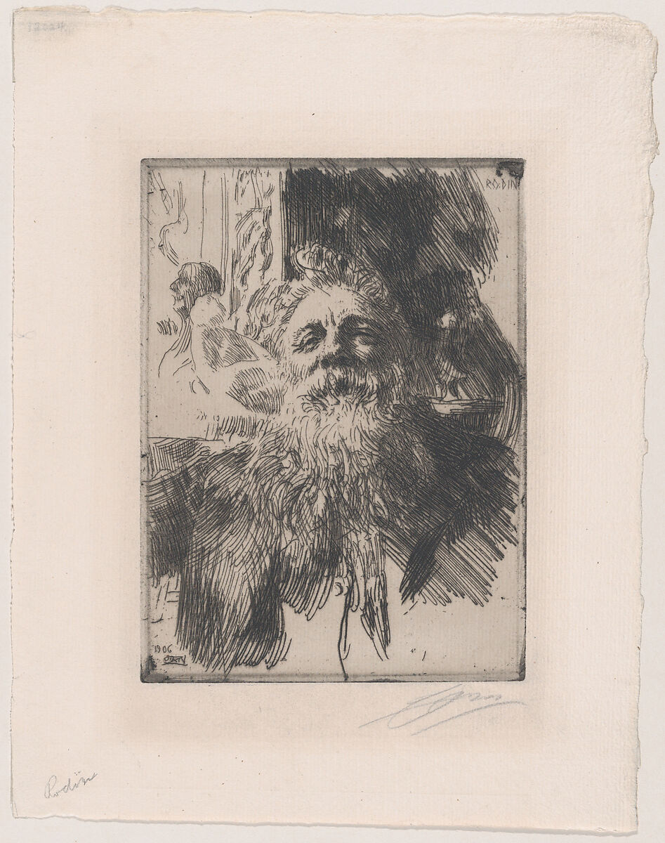 Auguste Rodin, Anders Zorn (Swedish, Mora 1860–1920 Mora), Etching; third state of three 