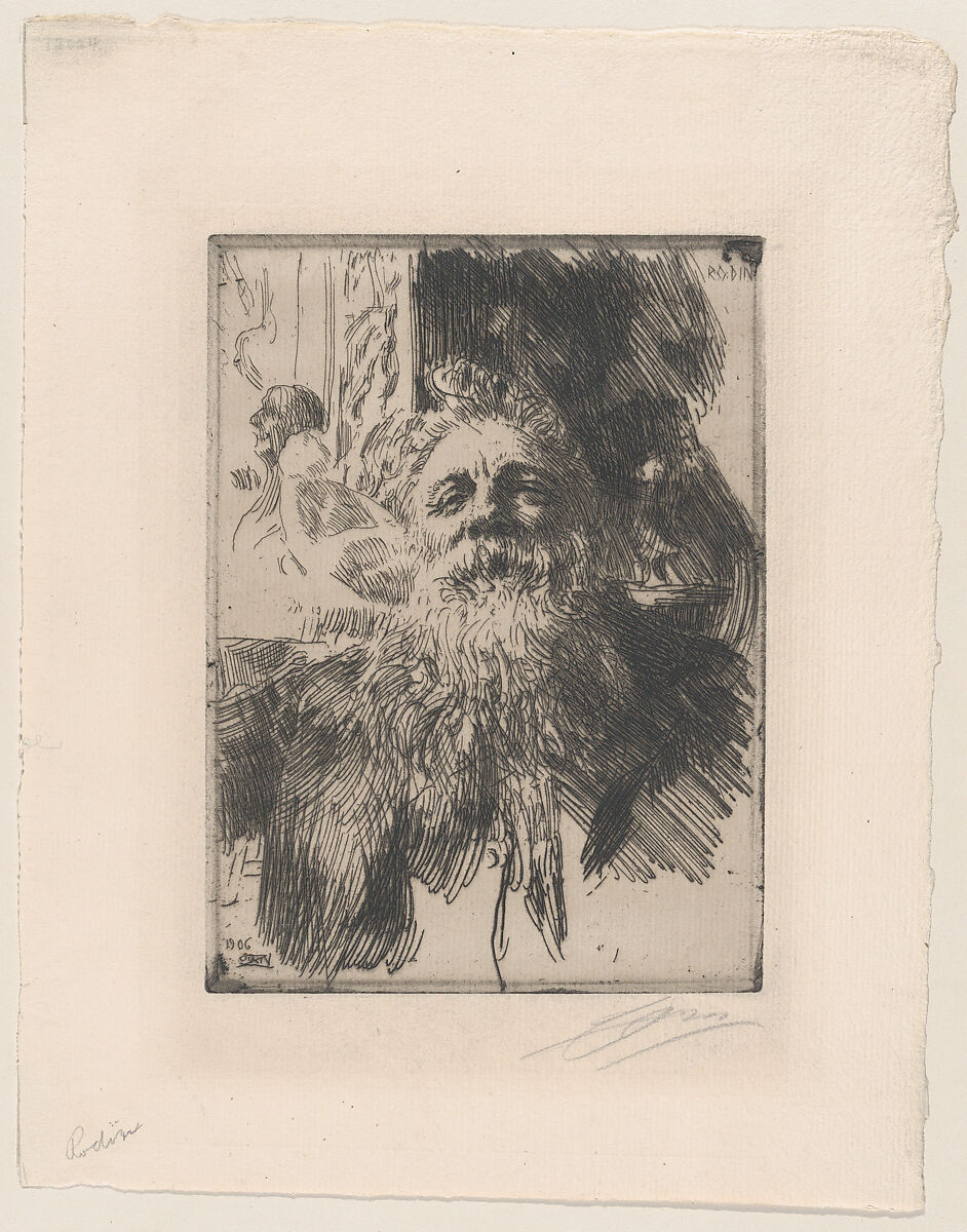 Auguste Rodin, Anders Zorn (Swedish, Mora 1860–1920 Mora), Etching; third state of three
