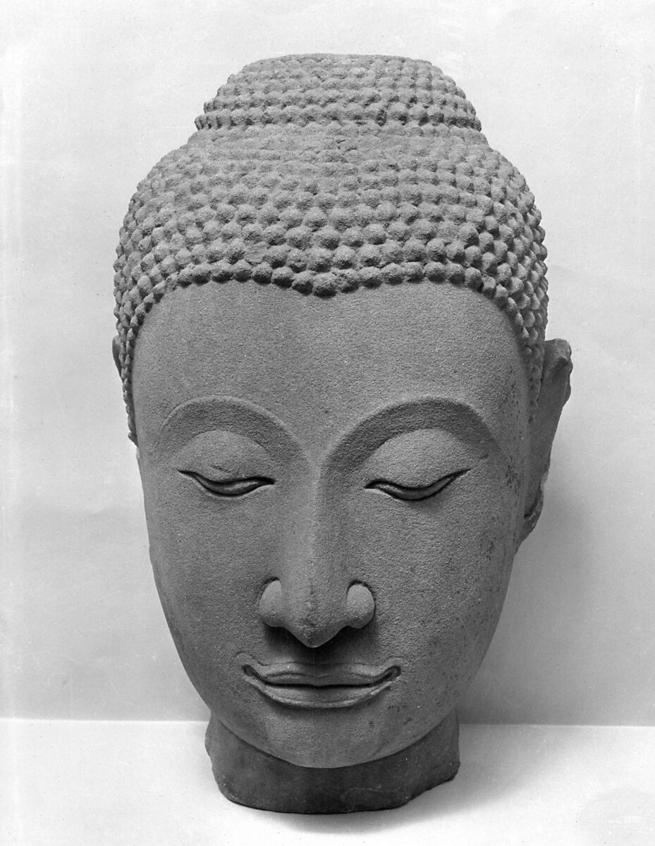 Head of Gautama Buddha, Stone, Thailand 