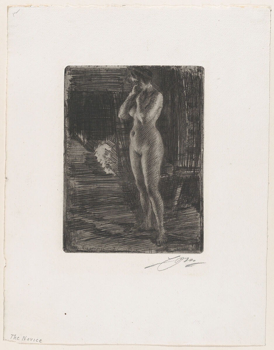 The First Pose, Anders Zorn (Swedish, Mora 1860–1920 Mora), Etching; third state of three (Asplund) 