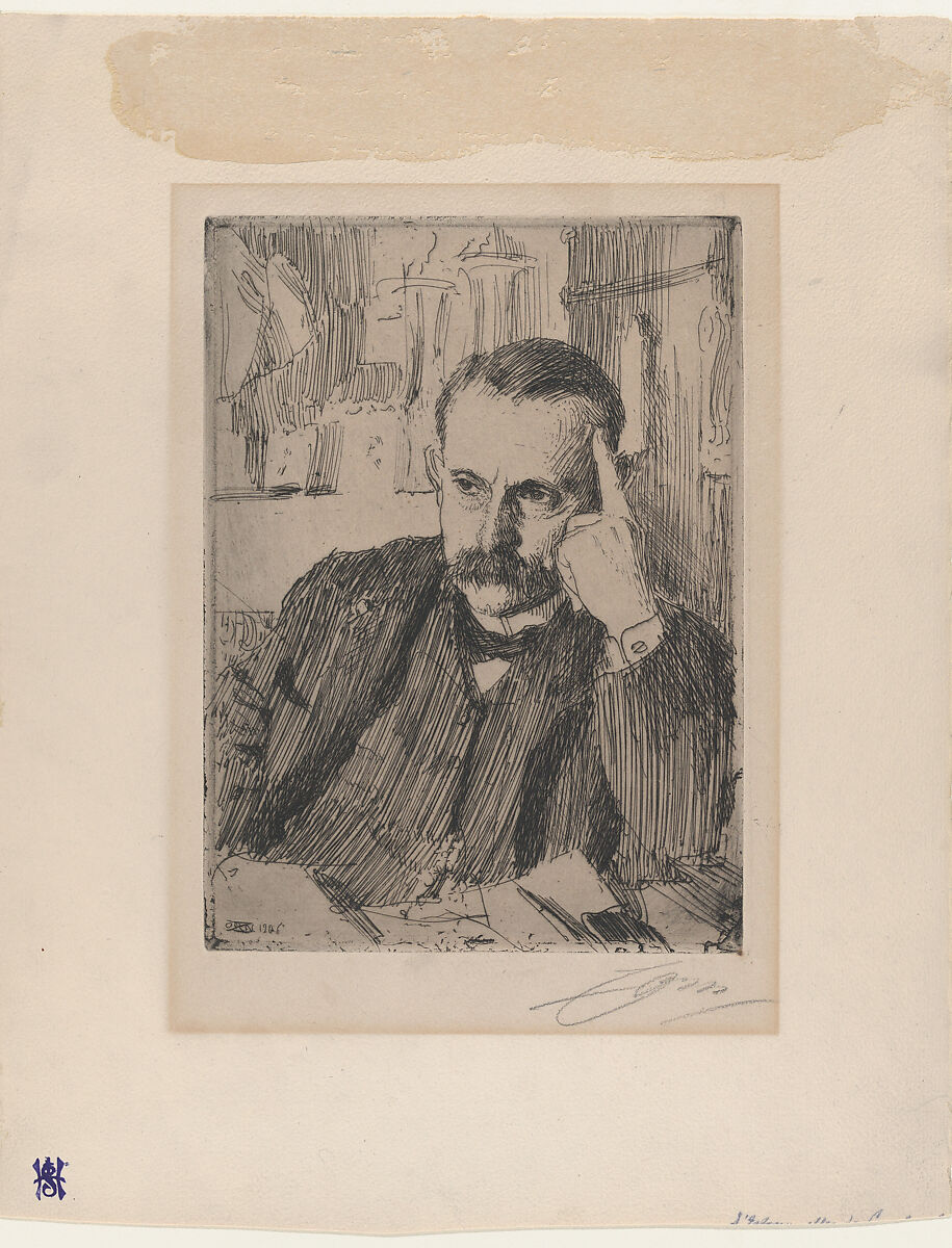 Paul Henri Benjamin d'Estournelles de Constant, Anders Zorn (Swedish, Mora 1860–1920 Mora), Etching; second state of two 