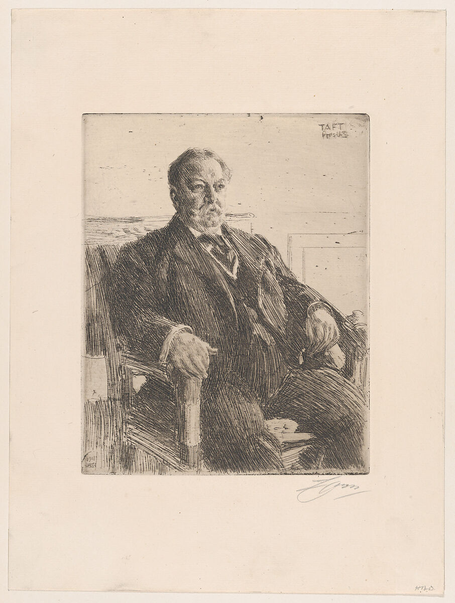 President William Howard Taft, Anders Zorn (Swedish, Mora 1860–1920 Mora), Etching; fourth state of four 