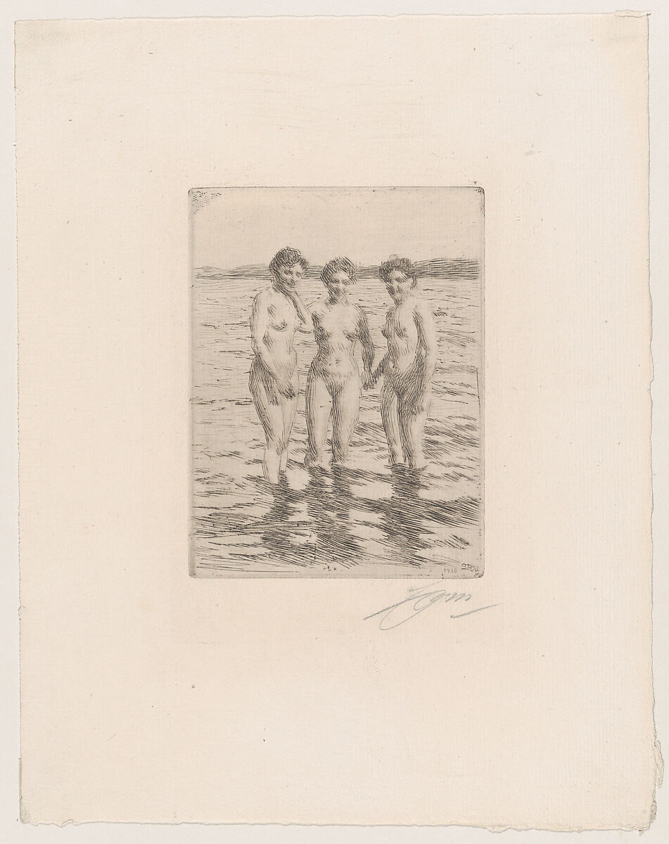 The Three Graces, Anders Zorn (Swedish, Mora 1860–1920 Mora), Etching; second state of two1 