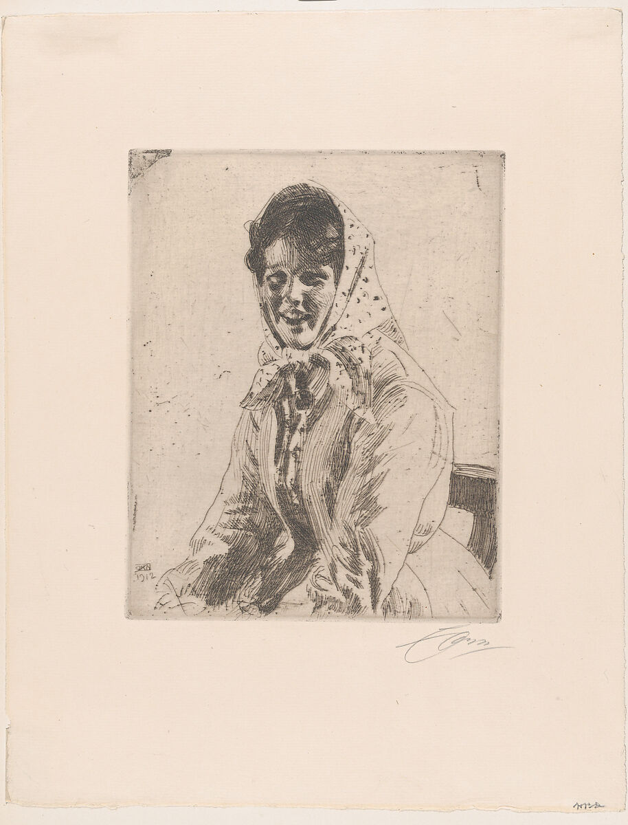 A Skeri Girl, Anders Zorn (Swedish, Mora 1860–1920 Mora), Etching; second state of two 