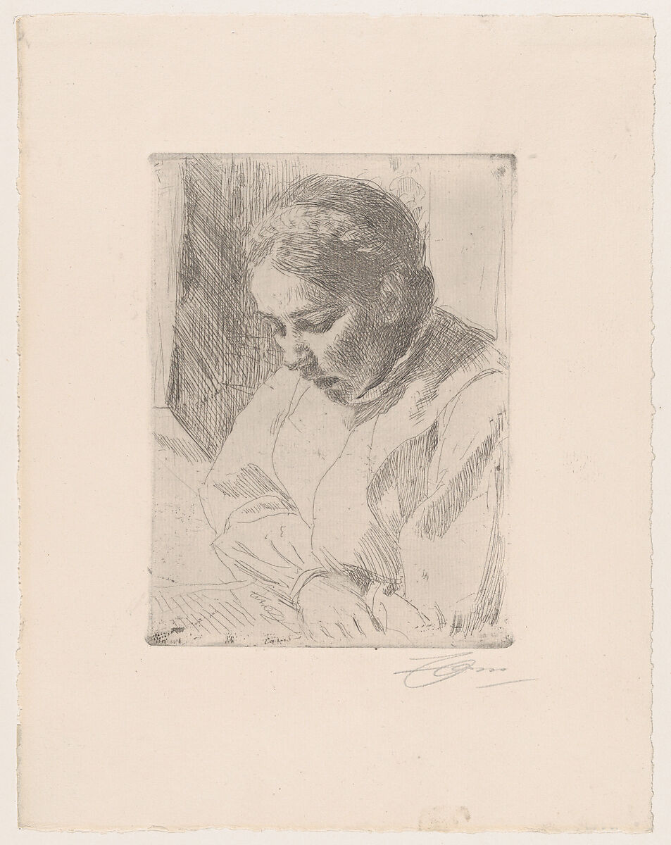 At Prayer, Anders Zorn (Swedish, Mora 1860–1920 Mora), Etching; second state of two 